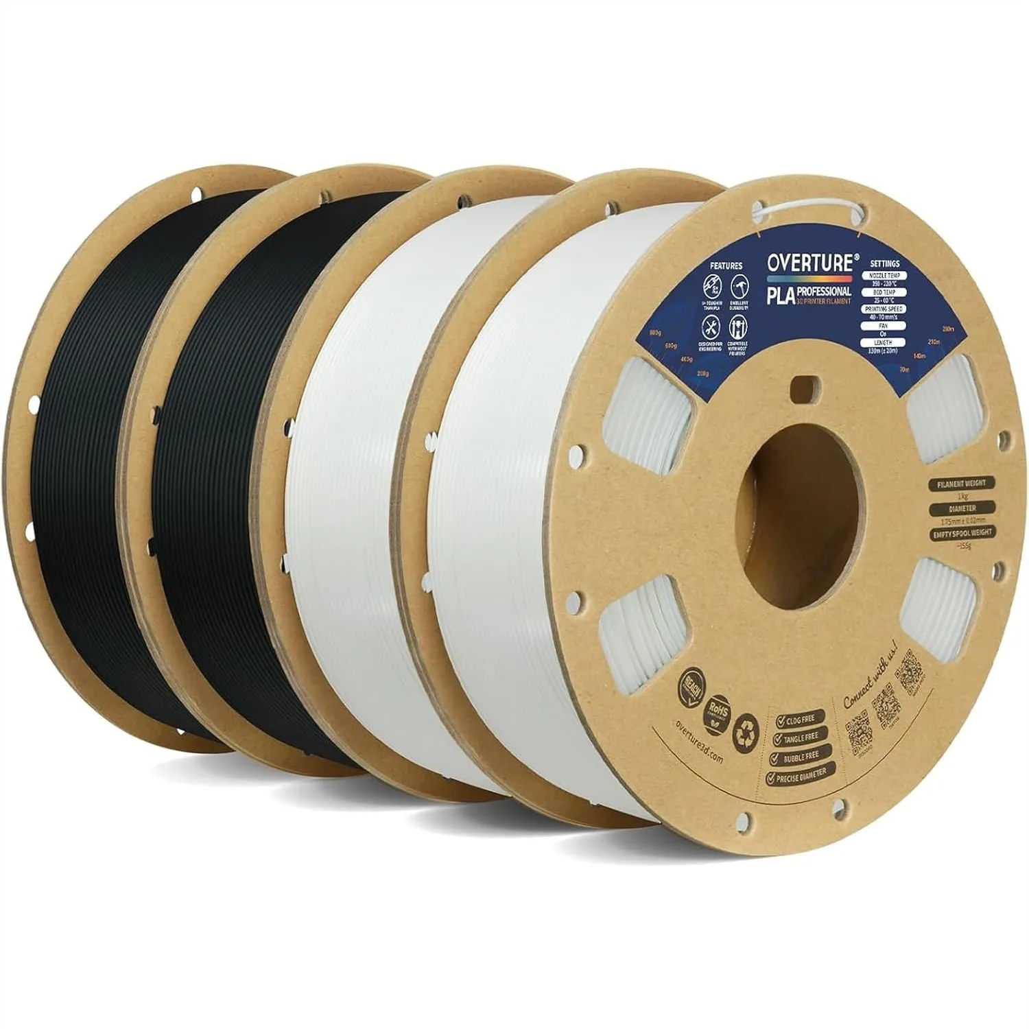 

PLA+ Filament 1.75mm Bundle 4kg, Stronger & More Durable PLA Pro with High Precision ±0.02mm, Low Warp & Easy to Print