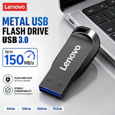Lenovo High Speed USB 3.0 Flash Drives 2TB Multiple Capacities Metal Pendrive Memory Stick For Phone Computer Storage U Disk