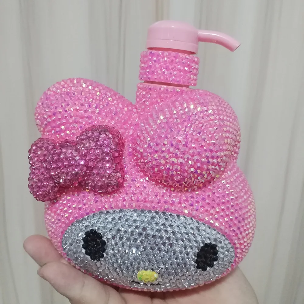 Handmade Shiny Rhinestones Press Bottle Cartoon Lotion Bottle Bathroom Hand Sanitizer Storage Bottle Home Decor