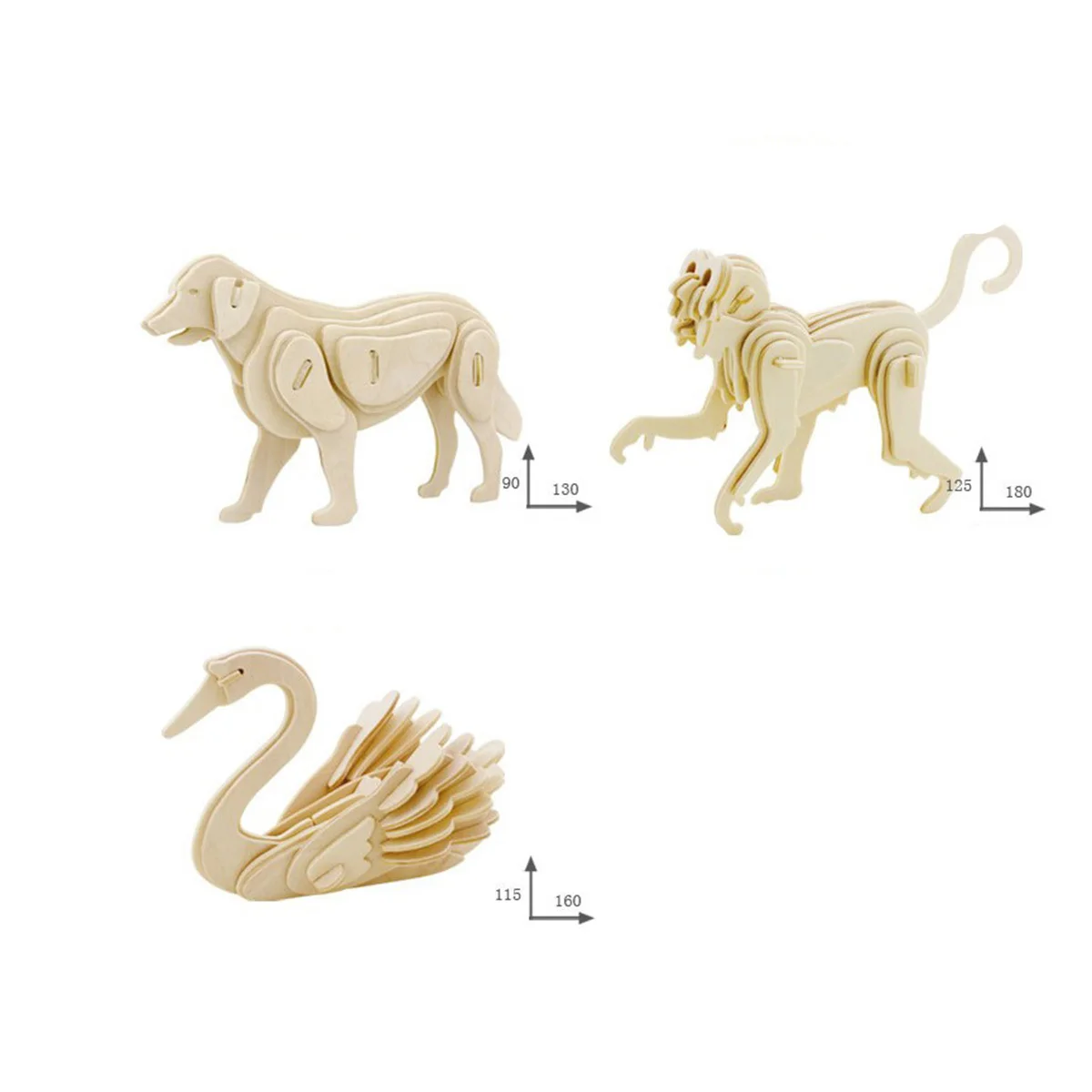 

1Set 3D Wooden Swan Puzzle Kit for Kids and Adults Brain Teaser Game Improve Problem Solving Skills Home Office Decoration Piece