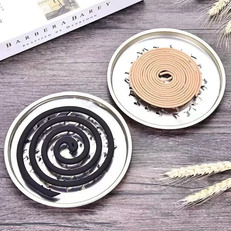 Mosquito Coil Holder Iron Fire-Resistant Mosquito Serrated Tray Diffuser Incense Burner Box Indoor shelf Home Garden Accessories