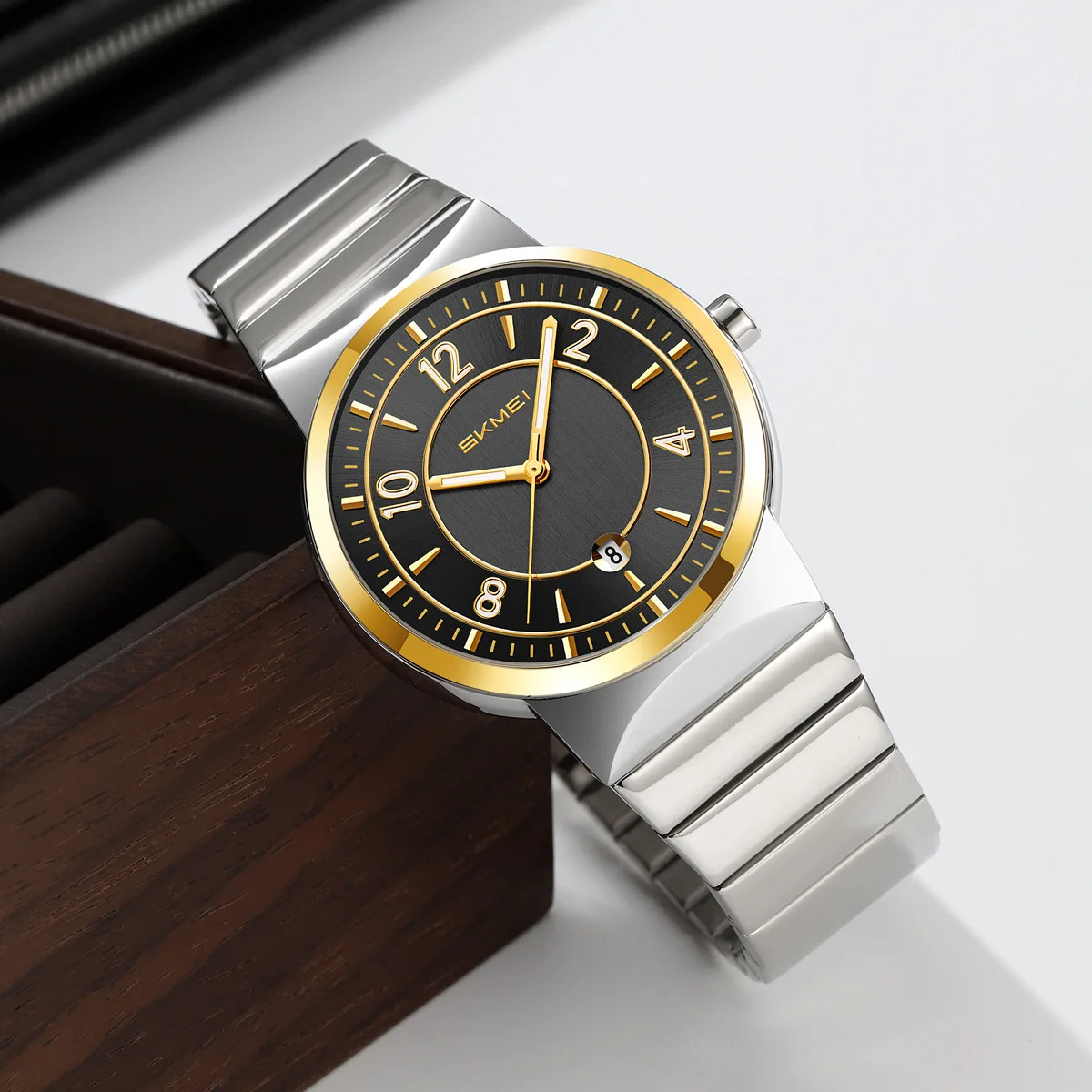 9401 Luxury Mens Steel Band Watch Original Business Quartz Wristwatch Waterproof Watches for Man Clock Reloj Hombre 2026
