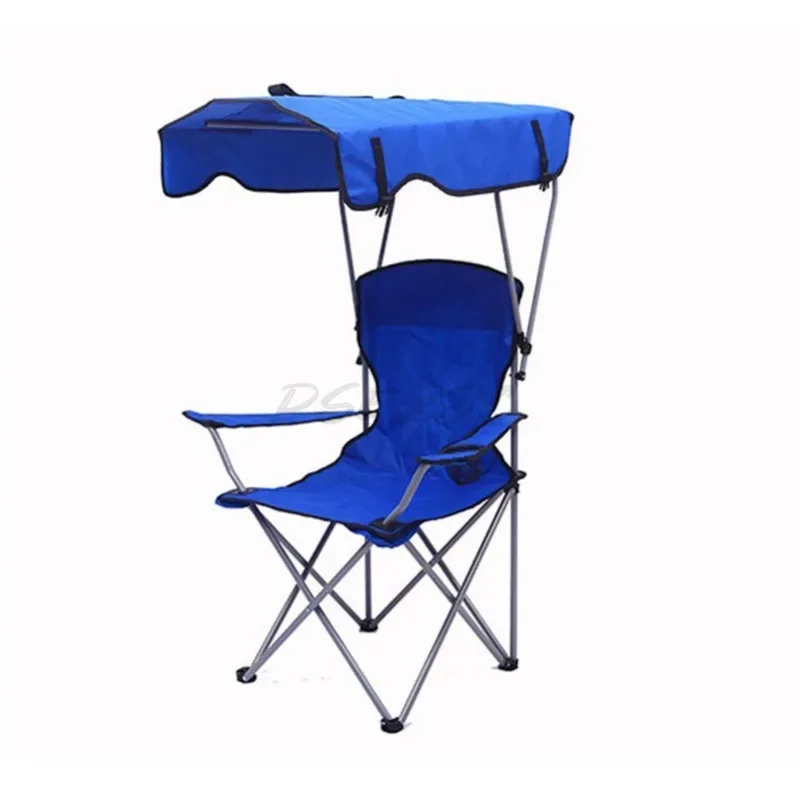 Folding Canopy Chair with Shade Portable Recliner Beach Chair Leisure Fishing Beach Outdoor Garden Lawn Camping Chair