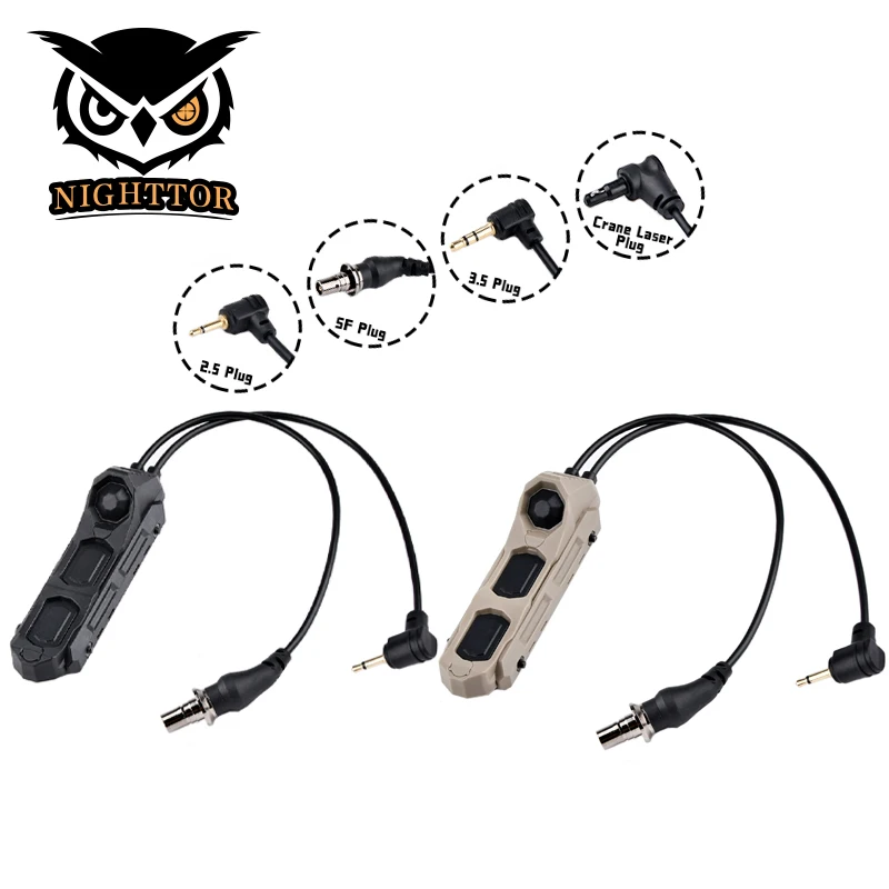 

WADSN UNAXON Dual Function Pressure Switch Fit M-Lok Keymod 20mm Rail For PEQ DBAL 2.5mm Crane Plug Tactical Flashlight