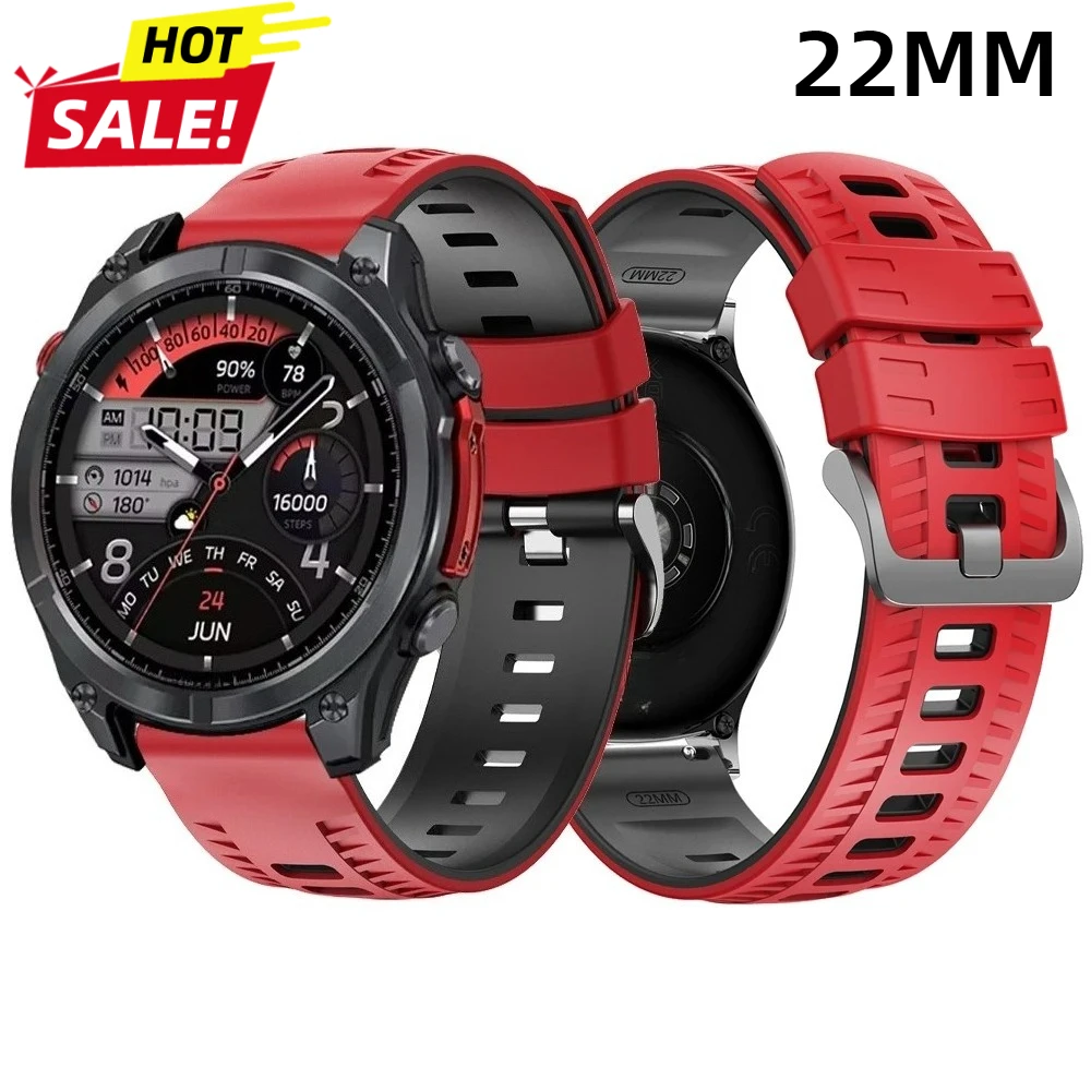 22mm Silicone Watchband For Samsung Galaxy Watch3 45mm 46mm/Gear S3 Classic Sport Strap For HUAWEI WATCH GT6 Pro Bracelet Correa