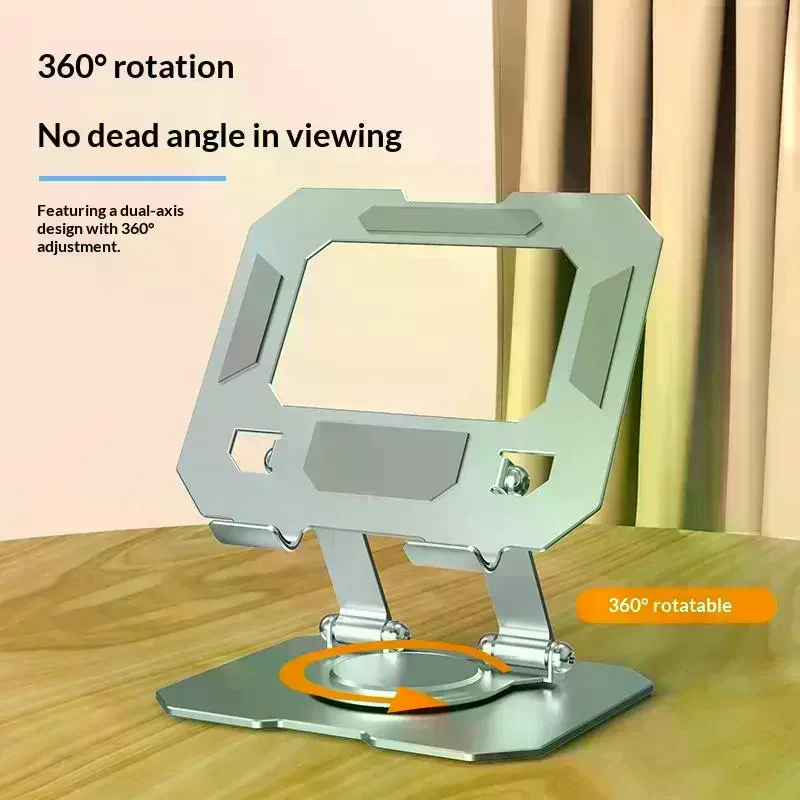 Rotatable Tablet Stand Adjustable Foldable Desktop Stand Holder Compatible For 4.7-12 Inch Tablet Phone Laptop Tablet 360°