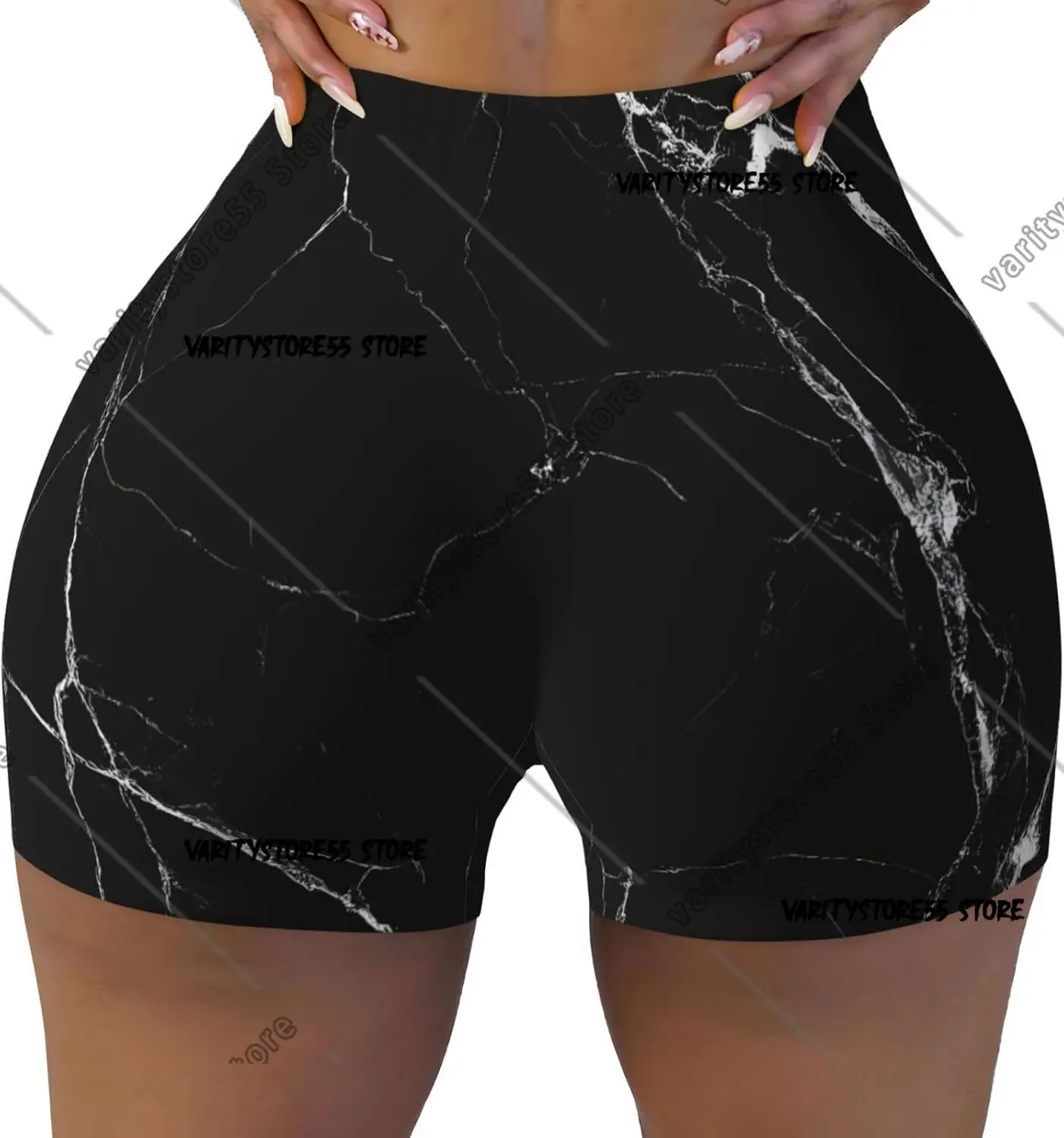 

Черные мраморные текстуры, абстрактные шорты для тренировок для женщин, байкерские шорты для йоги, леггинсы с подтяжкой ягодиц