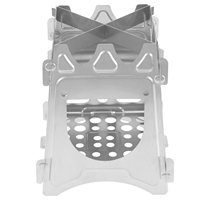 Stainless Steel Stove Portable Mini Camping Foldable Cooking Gear BBQ Grilling Camping Wood Stove Hiking Picnic Supplies