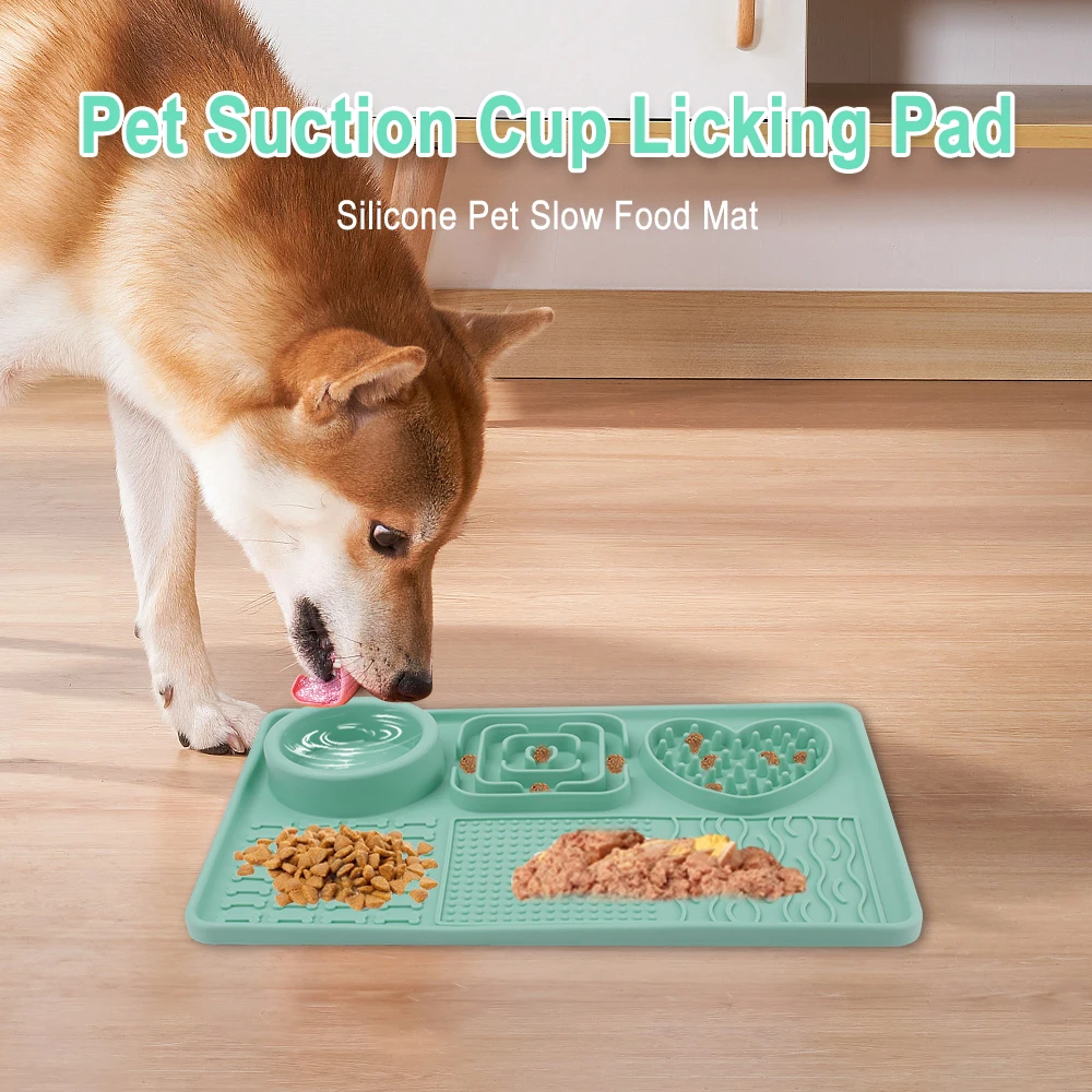 Pet Licking Mat Pet Eating Ware Dog Slow Food Mat Placemat Dog Feeder Supplies Suction Cup Dog Bathing Distraction