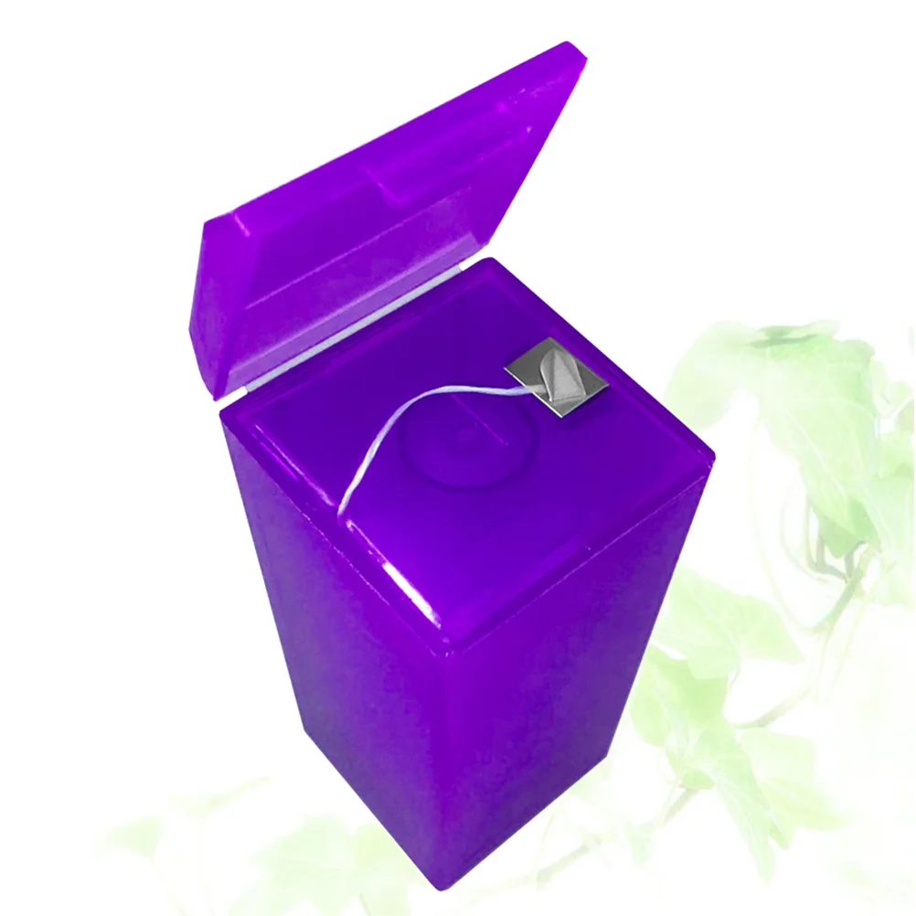 1Pcs Portable Dental Floss Box Self Cutting Design Durable PP Material Easy to Use Reduce Gingivitis with Cover Purple