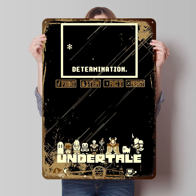 Undertale Metal Poster Custom Wall Art Retro Vintage Tinplate Signs for Interior Accessories Gaming Room Decoration At Home Bar