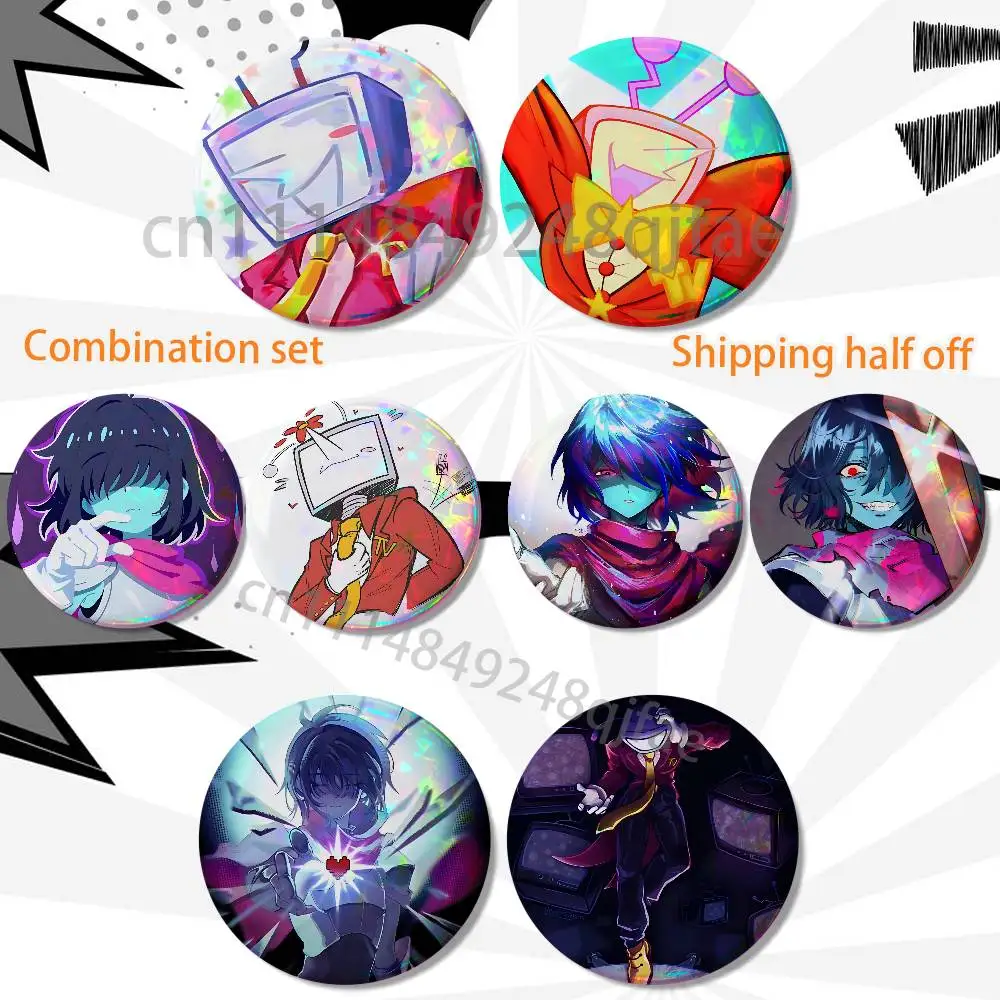 Dark Destiny Kris Deltarune Tenna 2 piece set Badges On Backpack Jacket Cartoon Round Brooches Acrylic Button Pins Collection