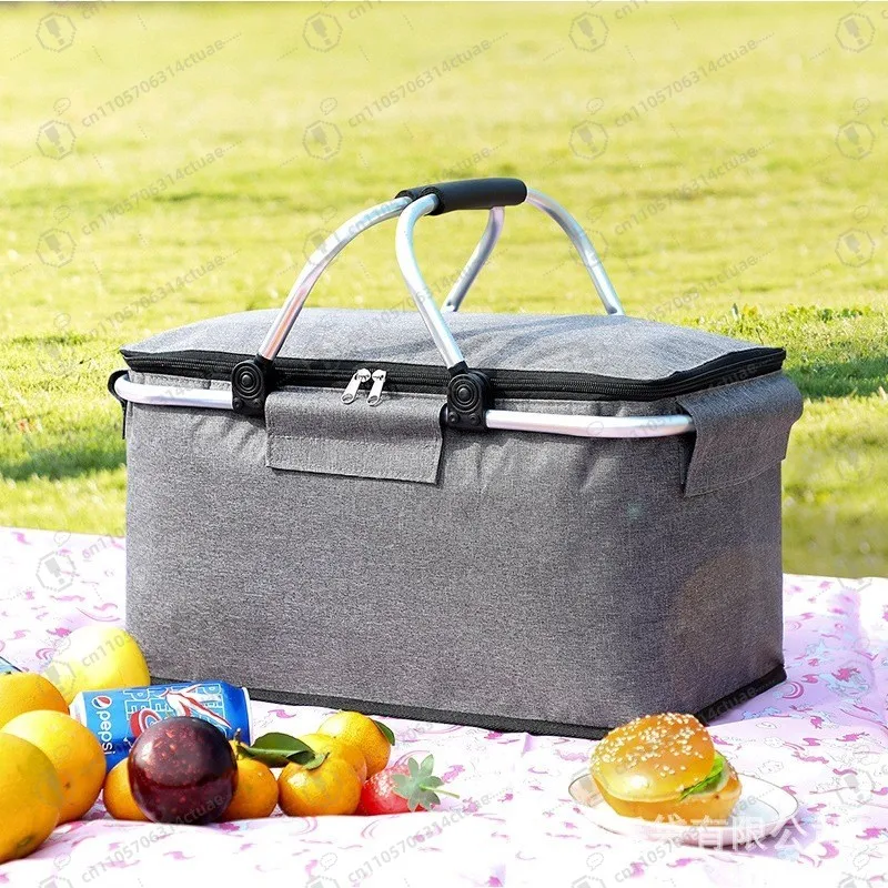 

Modern Outdoor Portable Picnic Storage Basket Waterproof Oxford Aluminum Foil Custom Logo Food Factory Refrigerated Bag Design
