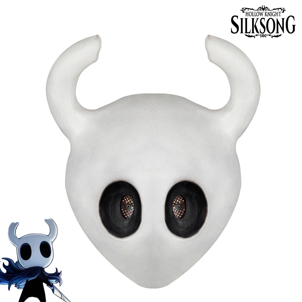 Gioco Hollow Knight: Silksong Hornet Cosplay Maschera in lattice Casco integrale bianco Accessori per costumi unisex per adulti Puntelli di Halloween