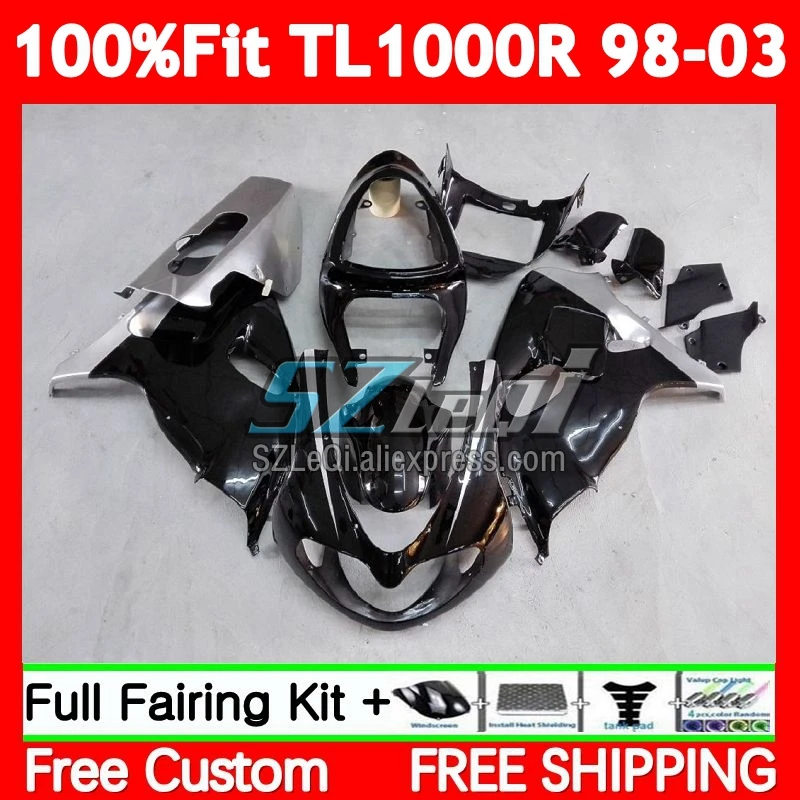 Injection SRAD For SUZUKI TL1000 Glossy black TL 1000 R 1000R 85No.6 TL1000R 1998 1999 2000 2001 2002 2003 98 99 00 03 Fairings