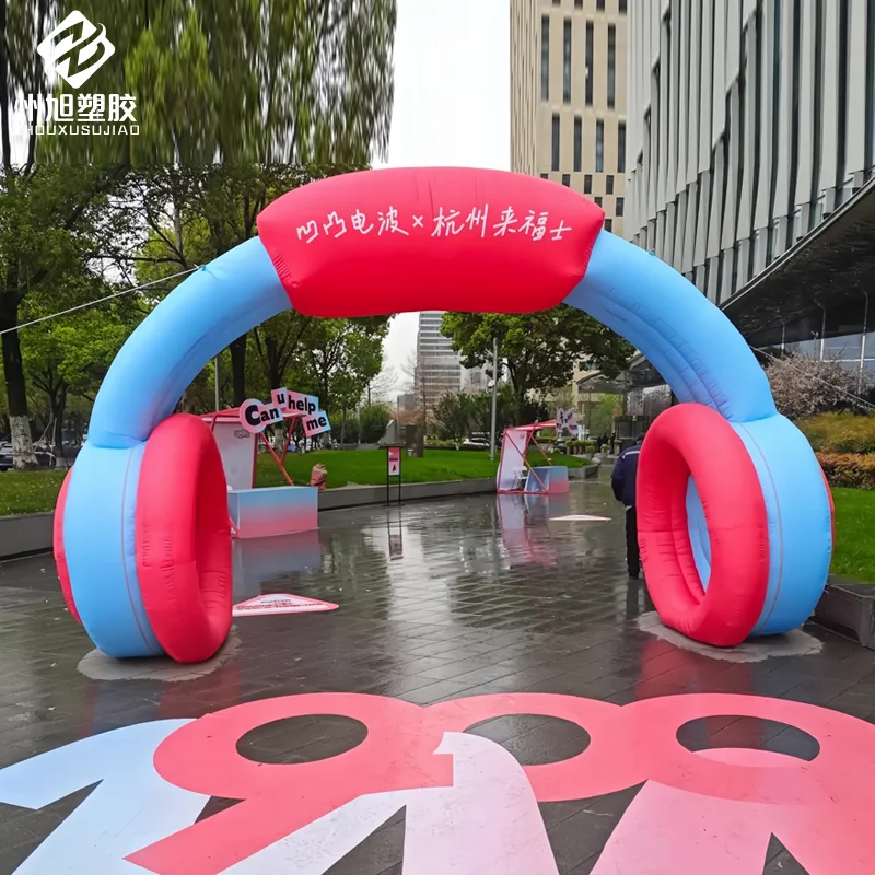 Inflatable Rainbow Headphone Arch Air Model - อุปกรณ์แสดงผลศิลปะสําหรับการตั้งแคมป์กลางแจ้ง, Bazaar, เทศกาลดนตรีและธีมคอนเสิร์ต