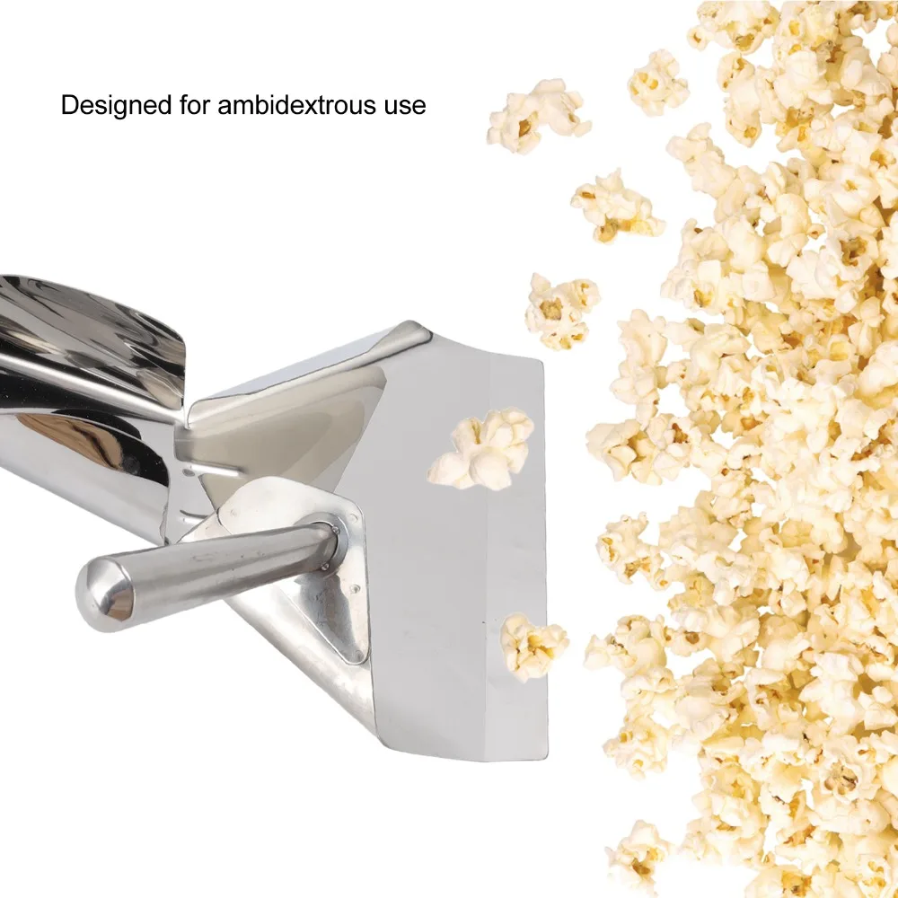 Stainless Steel Chip Scoop with Right Handle Anti Scald Handle French Fries Shovel Easy To Clean Rustproof Popcorn Shovel