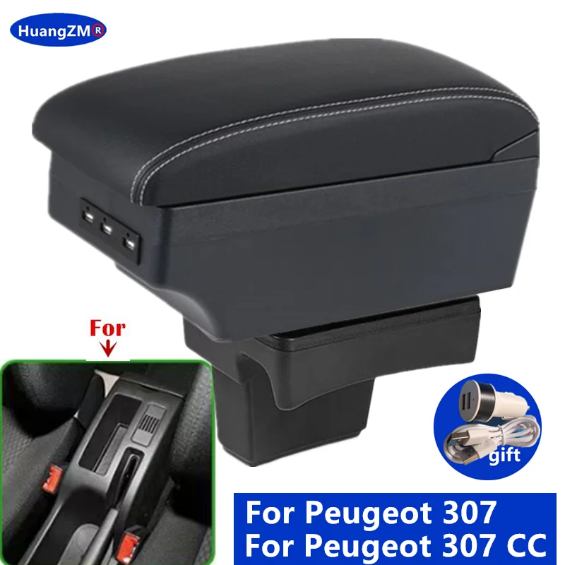 

Подлокотник для Peugeot 307, подлокотник-бокс для Peugeot 307 CC Convertible, органайзер для хранения, аксессуары для тюнинга салона автомобиля
