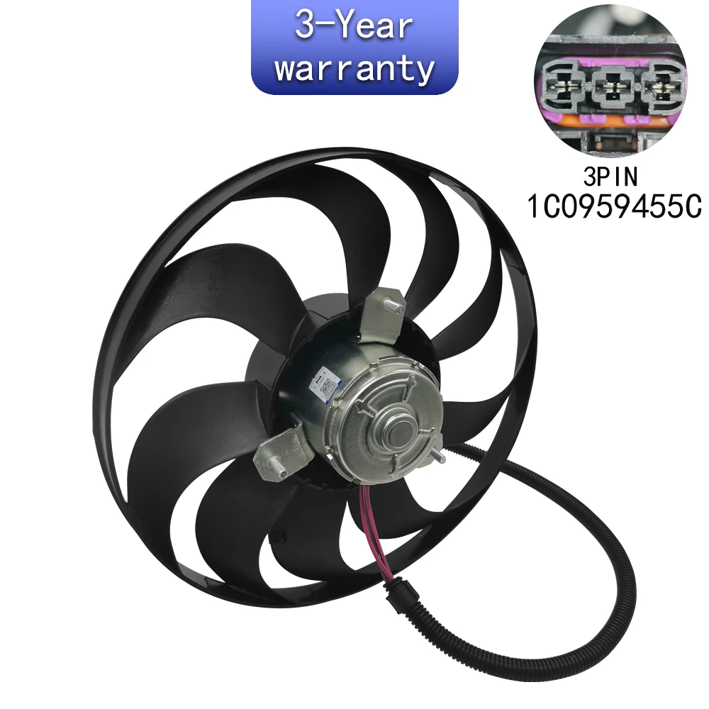Radiator fan For VW Bora Polo/Derby/Vento-IND Golf beetle Jetta Audi A3 S3 TT Skoda Fabia Octavia Seat Leon Toledo 1C0959455C