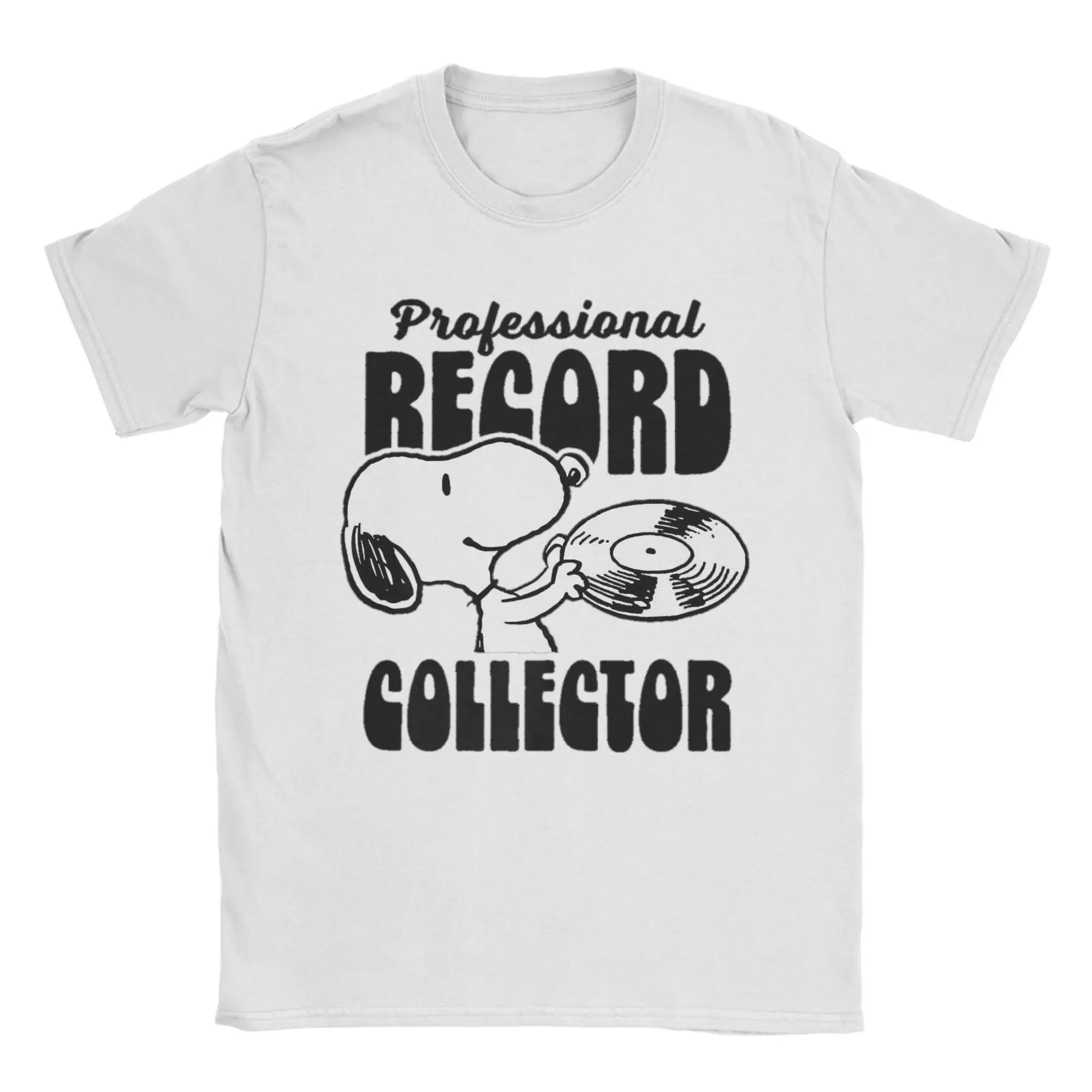 

Peanuts Snoopys Pro Record Collector Tshirts For Men Women Cotton Clothing Retro Round Neck Short Sleeve