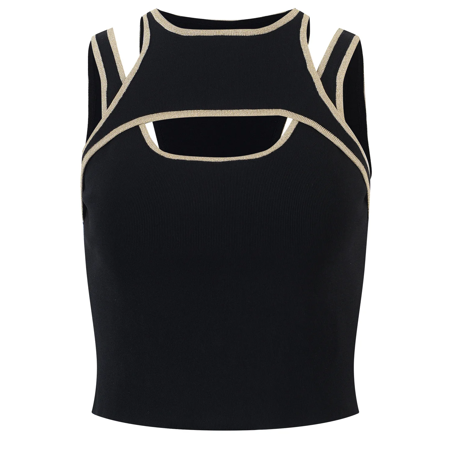 

HarleyFashion Wholeasle New Season Summer Contrast-trim Women Short Knitted Crop Top