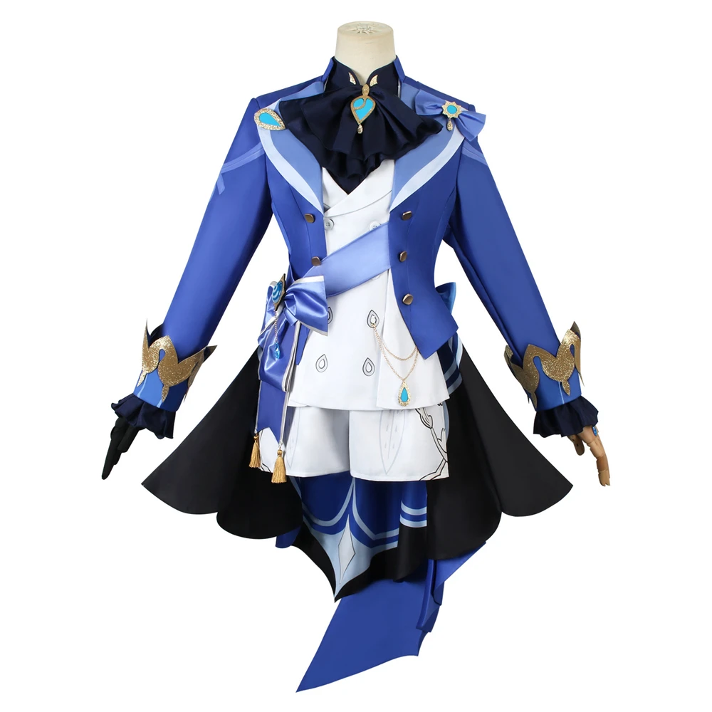 Genshin Impact Game Cosplay Costume pour femme, Focalors, Fontaine God of Justice, Dam fur s, Uniform, Vision Hat, Hydro Full Set