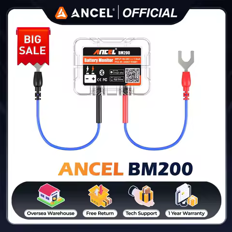 ANCEL BM200 Wireless Bluetooth 4.2 12V Battery Monitor Car Battery Health Monitoring Battery Tester For Android IOS APP