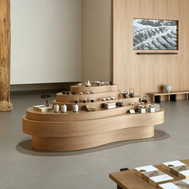 Y1 Multi-Layer Zhongdao Platform Special-Shaped Tea Ware Display Cabinet Tea Shop Store Specialty Tourist Goods Showcase