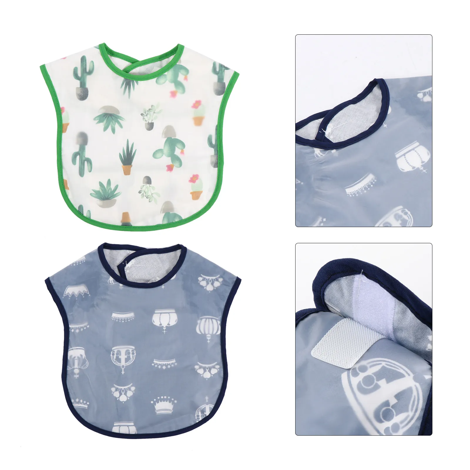 

2 шт. детских водонепроницаемых нагрудников без рукавов, экологичные, с натуральными красителями, забавным мультяшным дизайном, многоразовые нагрудники для малышей на период отлучения от груди