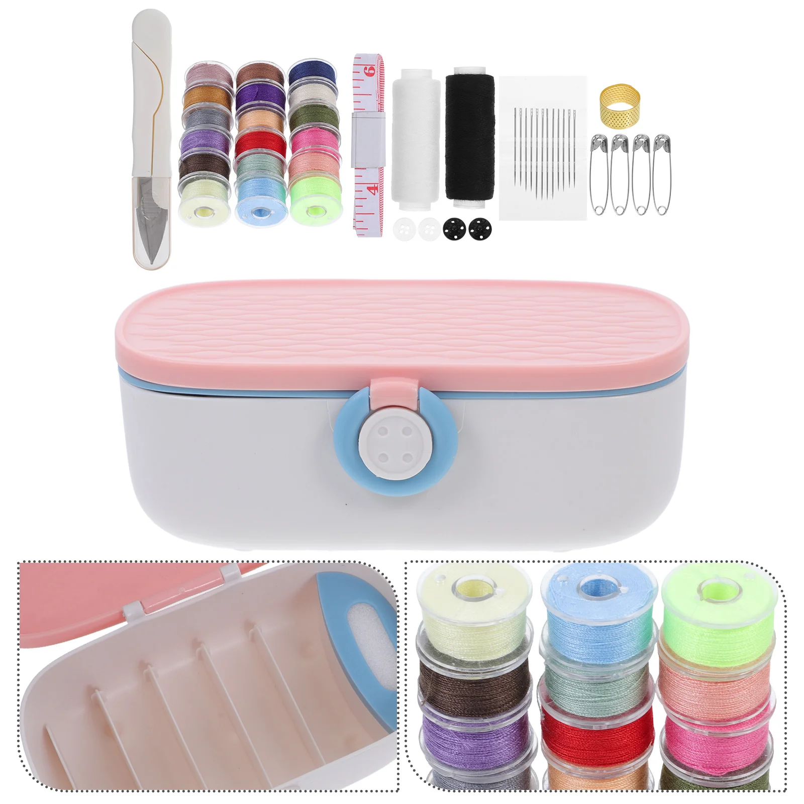 

Portable Kit Travel Mini Box Compact Storage Organizer Essentials Needle Thread Set For Home Beginners Adults Repair Kits Hand