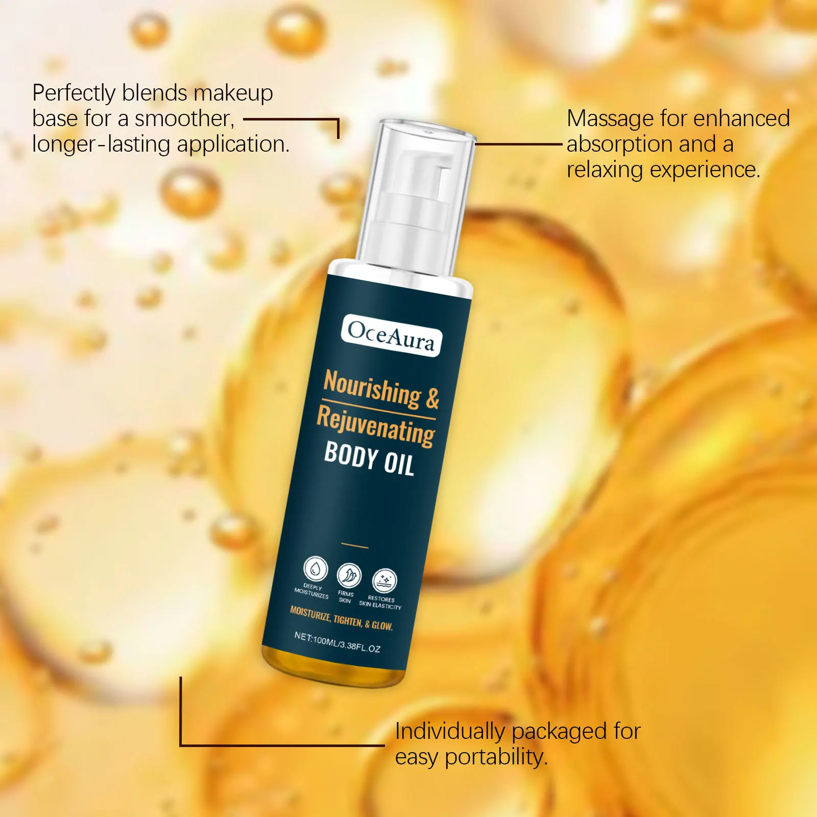 

OCEAURA Body Nourish Essential Oil Deep Hydration Relieve Stress Lasting Fragrance Improve Roughness Body Massage Essential Oil