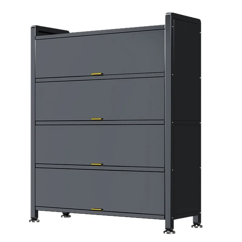 

Steel dust-proof shoe cabinet, large-capacity shoe storage rack, home upturn door, multi-layer iron storage