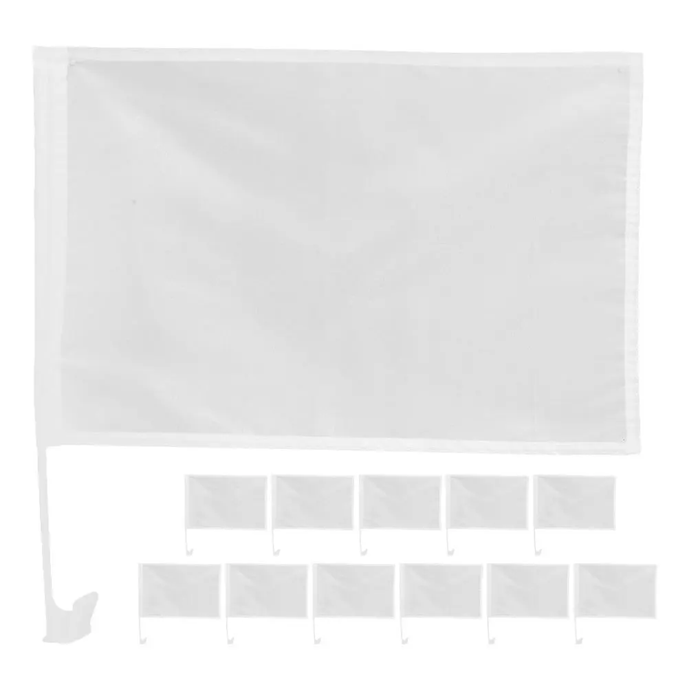 

12Pcs Sturdy Handle Hand Waving Flags DIY Blank Flags for Personalized Decoration Match Waving Flag Blank Flag