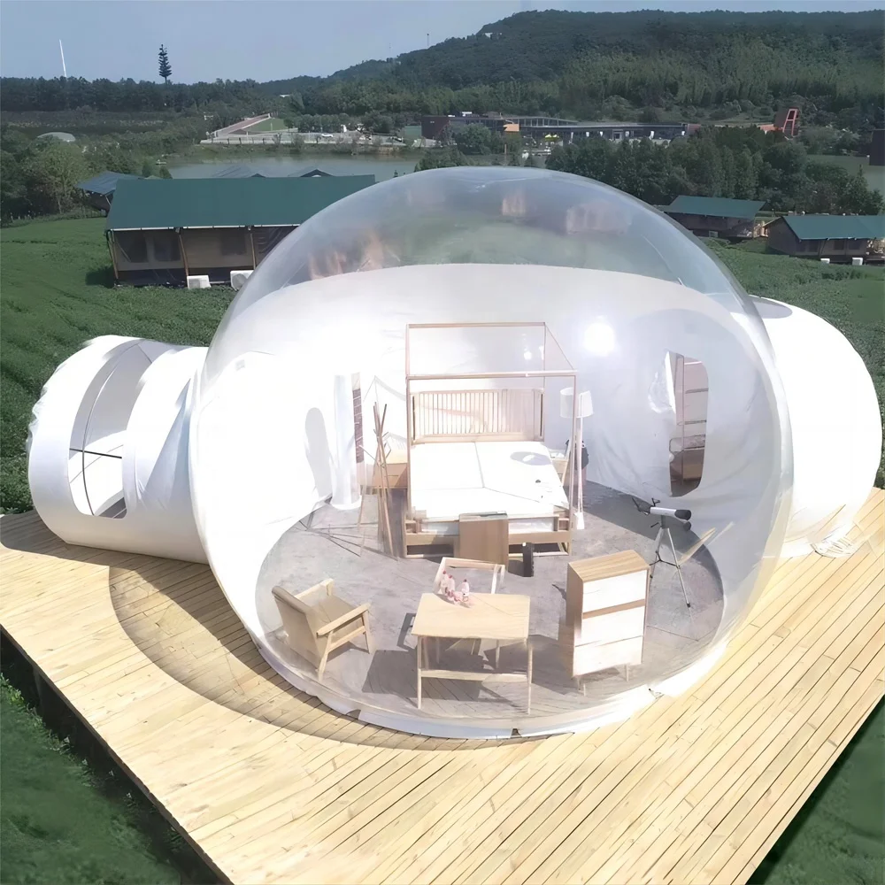 Inflatable Transparent PVC Double Room Bubble house  Camping Dome Tent Outdoor For Homestay Hotels