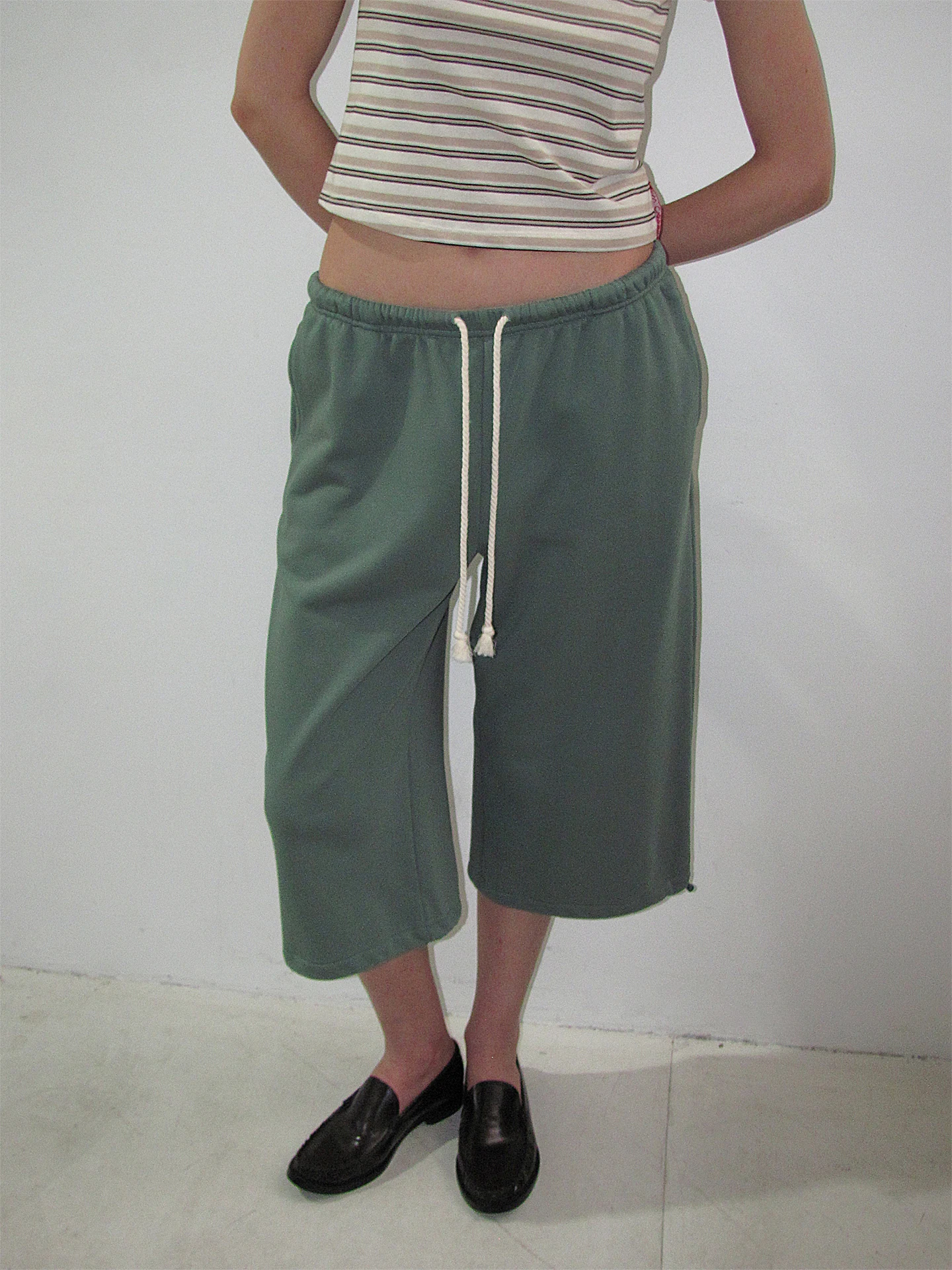 

Ретро-брюки с широкими штанинами и завязками на талии, укороченные (7/8), из смесового хлопка и полиэстера, повседневные, удобные, мягкие