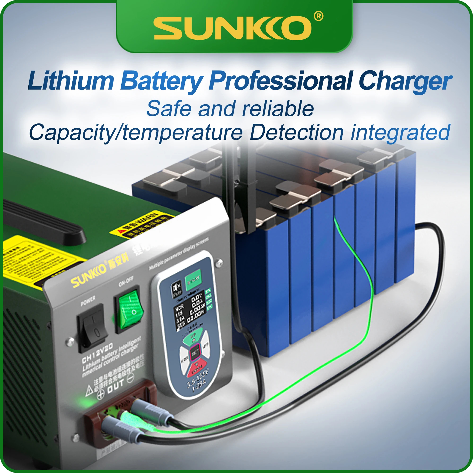 SUNKKO 125V20A 리튬 배터리 지능형 충전기 2.5KW DC 정전압 전원 공급 장치 리튬 배터리 팩 조절 가능 충전기 도구