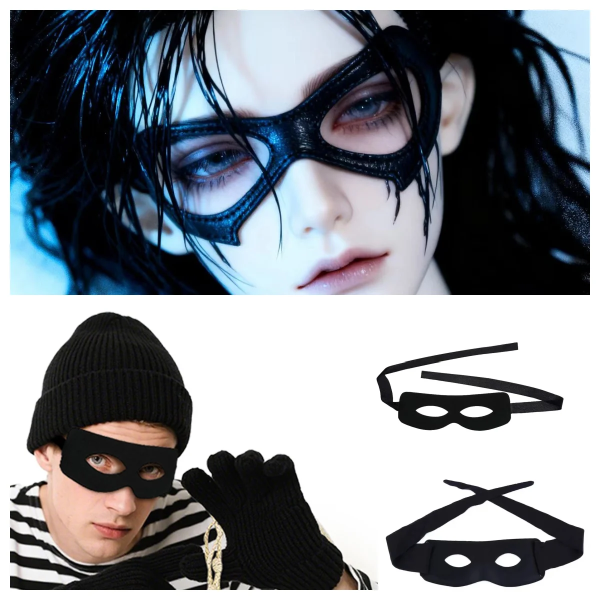Half Face Leather Eye Mask For Cosplay Masquerade Party Bandit Ninja Costume Prop Halloween Evening Accessory