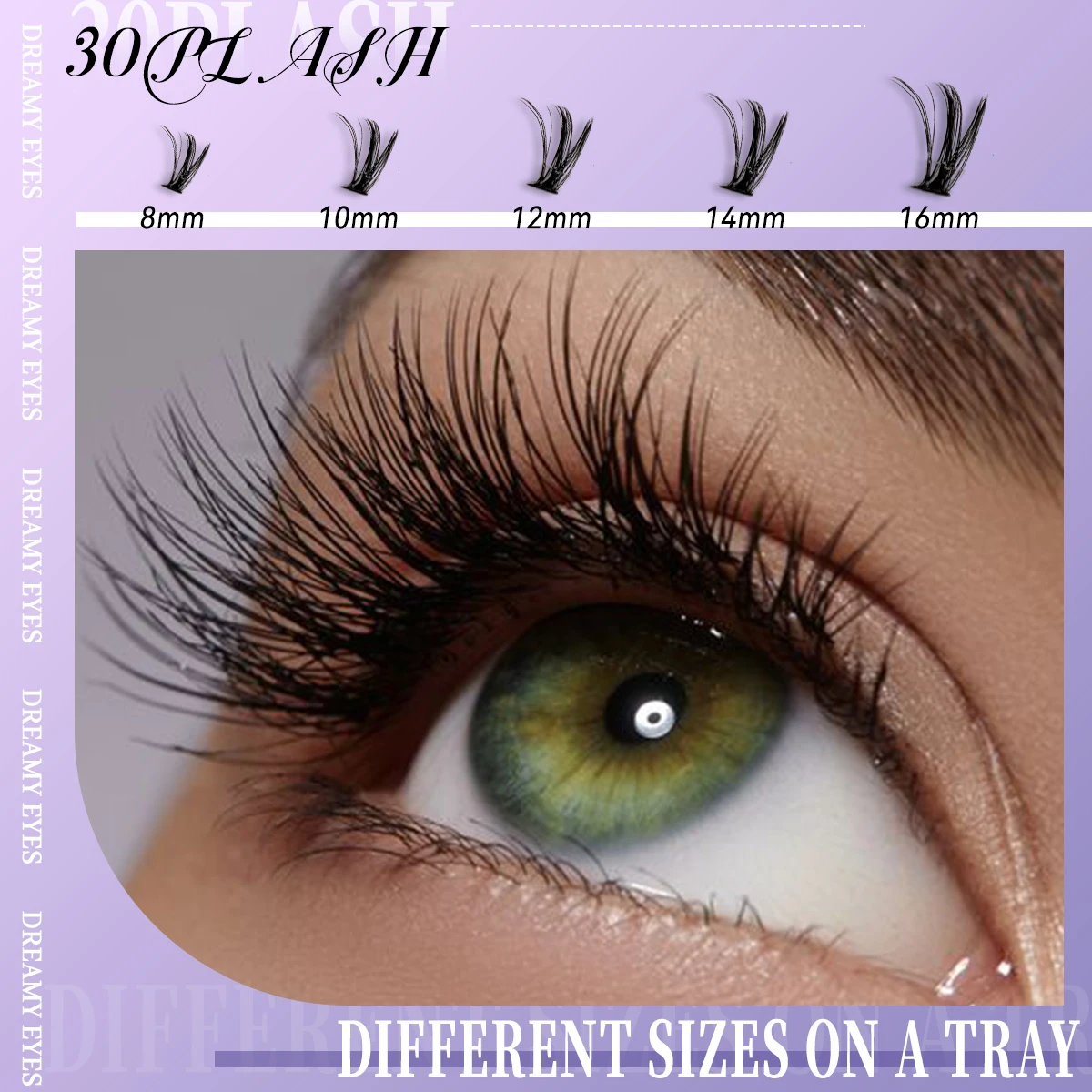 Cílios 280 pçs diy extensão de cílios d onda longo cílios individuais bandeja misturada falso vison lash clusters extensões