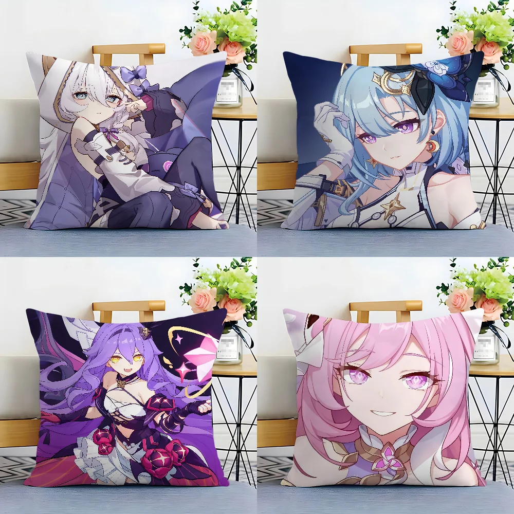 Anime Game H-Honkai Impact Pillow Case Plush Fabric Soft  Pillowcase Double Sided Print Cushion Cover Household Gifts