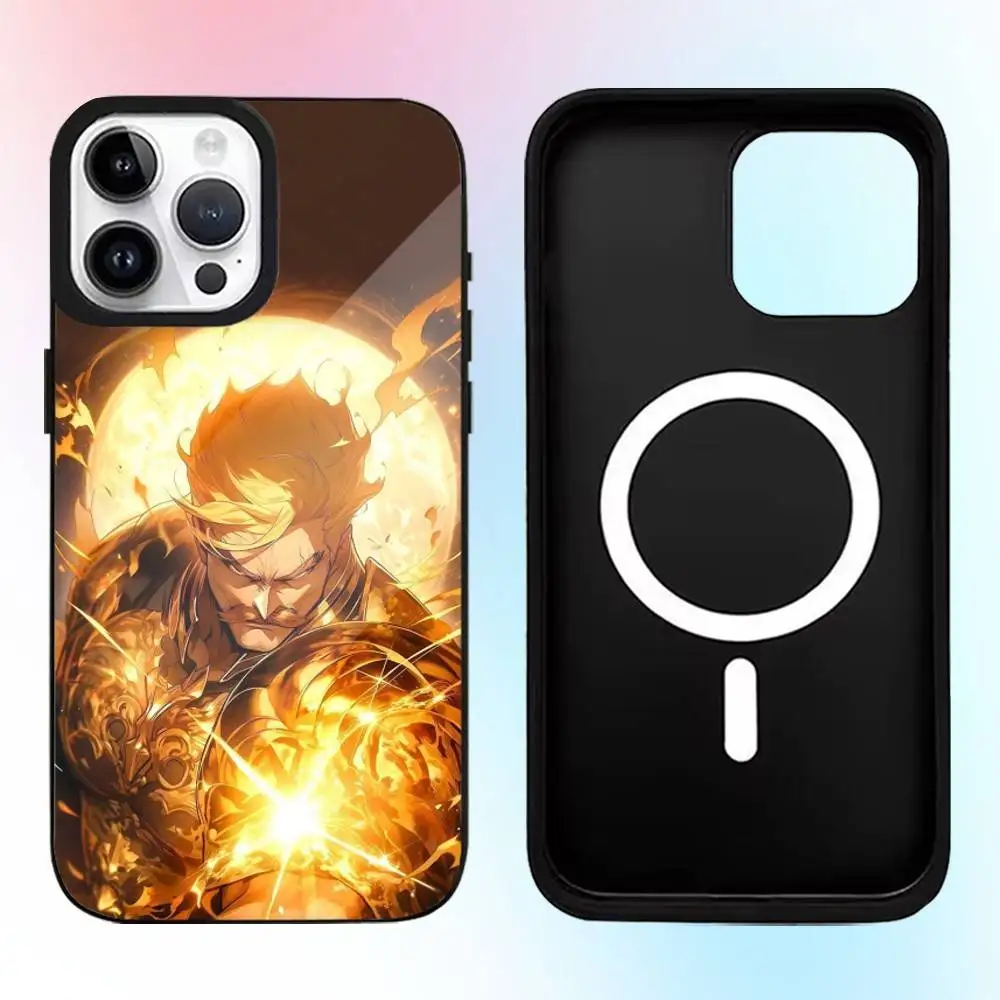 Comics E-Escanor A-Arrogant Handyhülle für iPhone17,16,15,14,13,12,11 Plus, Pro Max Magnetisches Magsafe Wireless Charging