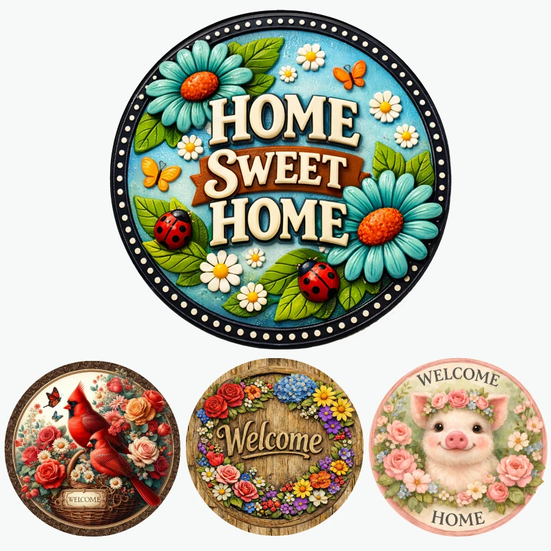 2PCS Home Sweet Home Floral Design Heat Transfer Sticker dtf transfers prints Iron On Transfer Patches For Clothes T-shirt
