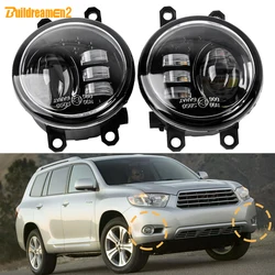 2 X 30W LED Glass Lens Fog Light For Toyota Highlander 2008 2009 2010 Car Right + Left Fog Driving Lamp DRL Assembly H11 12V
