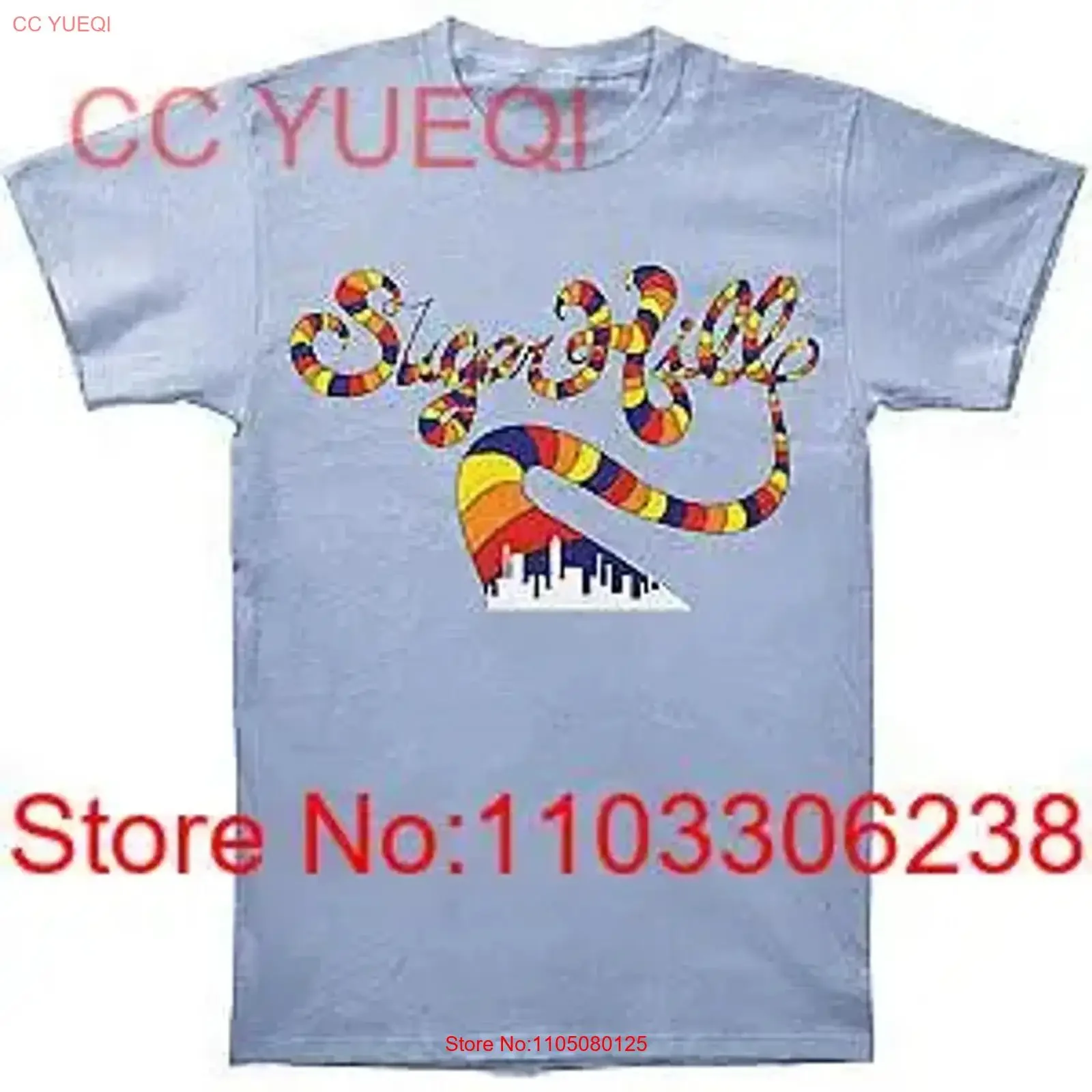 

Men's Sugar Hill Gang Classic Powder Logo T shirt Medium Blue vintage Washed Stylish Versatile Unisex designer clothes