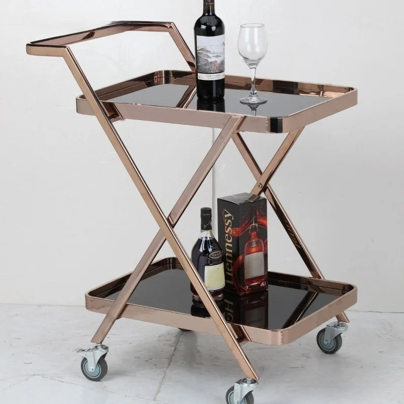 

Высококачественная ручная грузовик для торта и вина с бесшумными колесами, вагон-ресторан для отеля и грузовик для доставки одежды