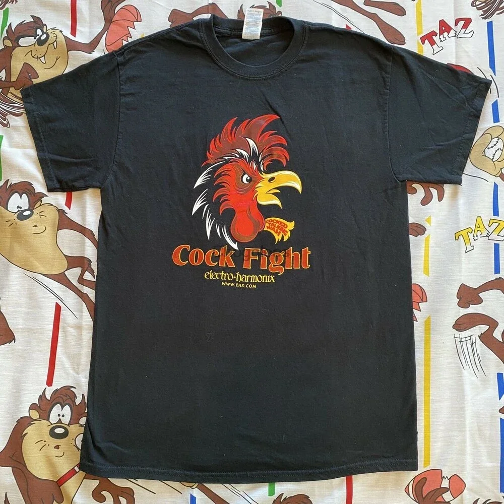 Cock Fight Electro-Harmonix Men's T-Shirt Medium Cocked Talking Was Guitar