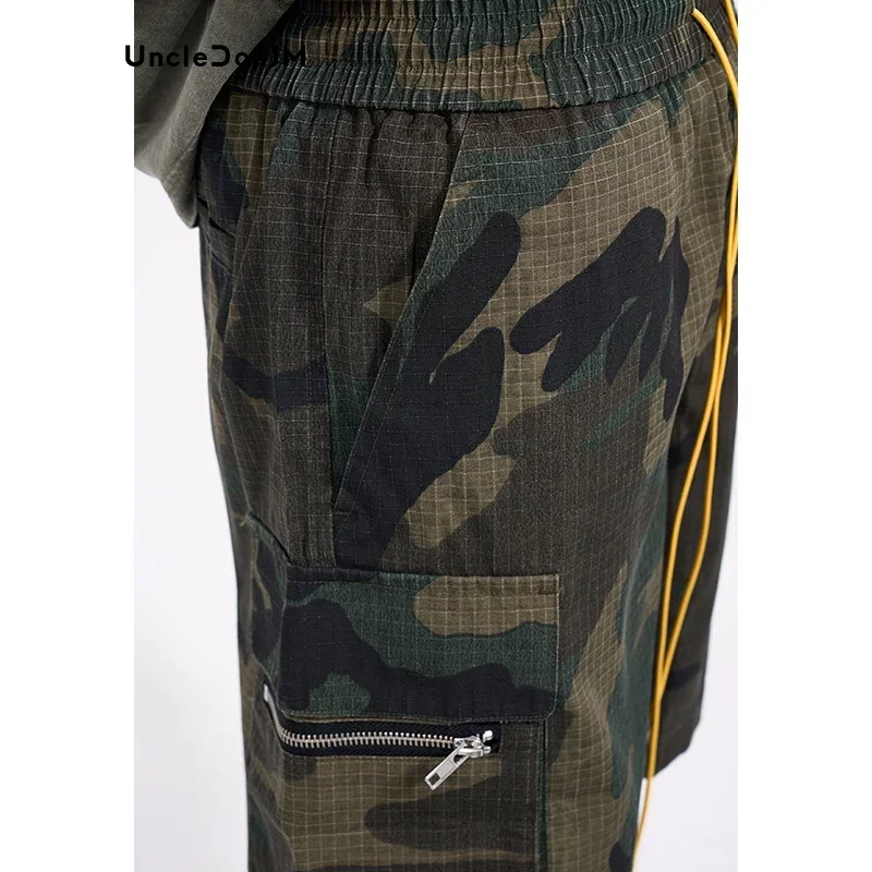 Camouflage Vintage Casual Shorts Loose Summer Drawstring Versatile Cargo Shorts Men Basketball Shorts Military