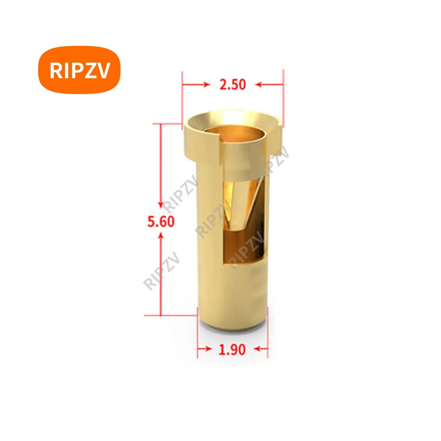 2.5x5.6mm Jack pin crown spring terminal adapter sensor socket male / female plug to plug connector RIPZV hole 1.0mm