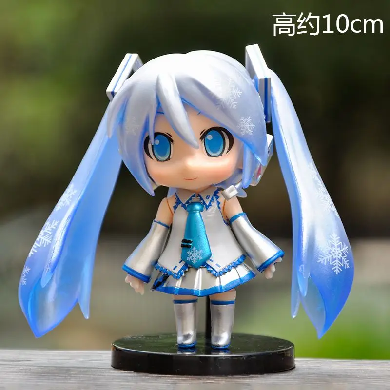 Hatsune Miku anime two-dimensional Kawaii Q version Miku figure model desktop ornaments cute girl doll desktop decoration gift