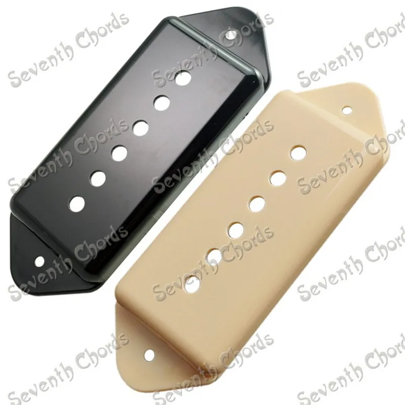 4 piezas de cubiertas para pastillas de guitarra de 6 cuerdas, tapas superiores para guitarra eléctrica, espaciado entre cuerdas de 50 mm y 52 mm, piezas de guitarra en color negro y crema.