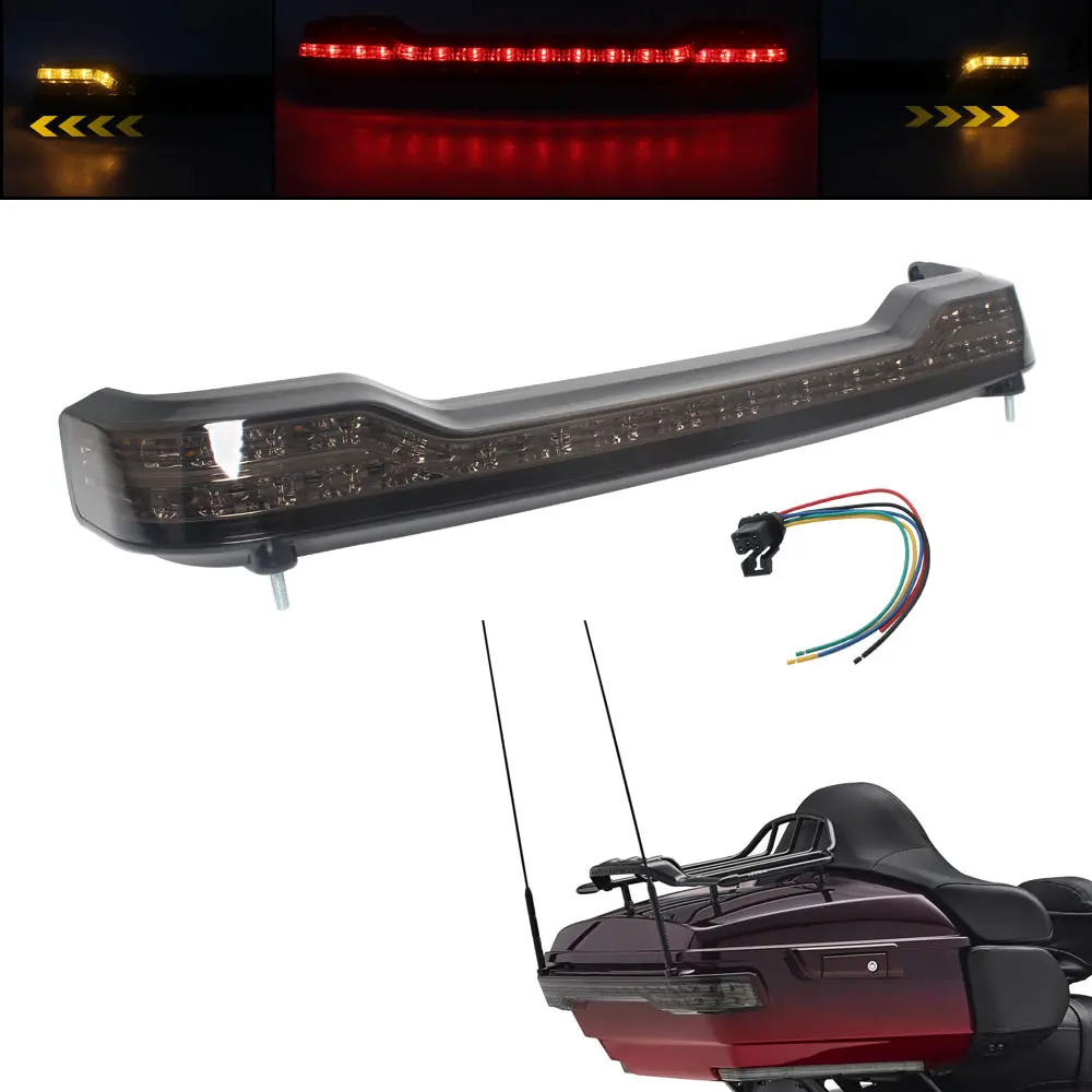 Image of Motorrad King Rücklicht Kofferraum-LED-Signalleuchte für Harley Electra Glide Ultra Limited Road Glide ab 2014 Rauchglas-Linse